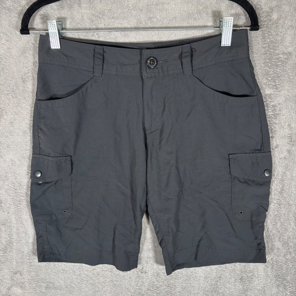 Columbia Silver Ridge Cargo Shorts Women 4 Grey Omni-Wick Hiking XL0104 Gorpcore